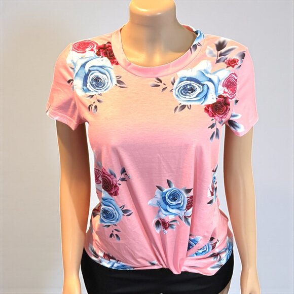 Pink Floral Shirt With Knot Top - Picture 8 of 8
